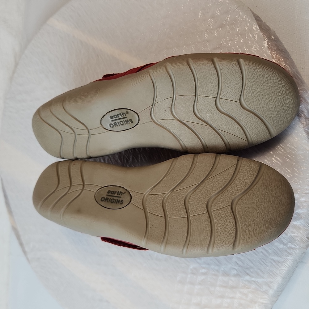 Earth Origins Rapid Teddy Leather Walking Loafer Cushioned Red Size 7 - Picture 12 of 12